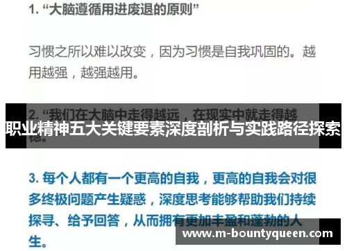 职业精神五大关键要素深度剖析与实践路径探索 职业精神五大关键要素深度剖析与实践路径探索