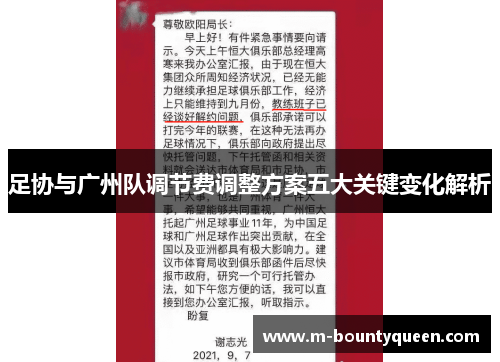 足协与广州队调节费调整方案五大关键变化解析